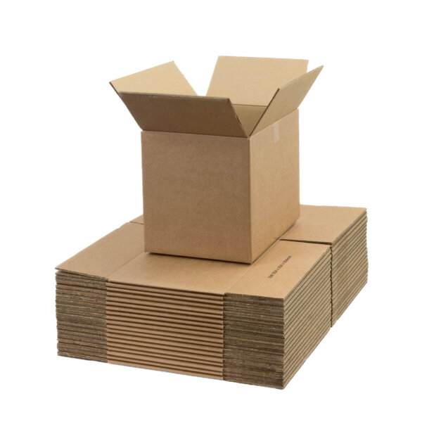 Open Double Wall Cardboard Box On Pile Of Boxes