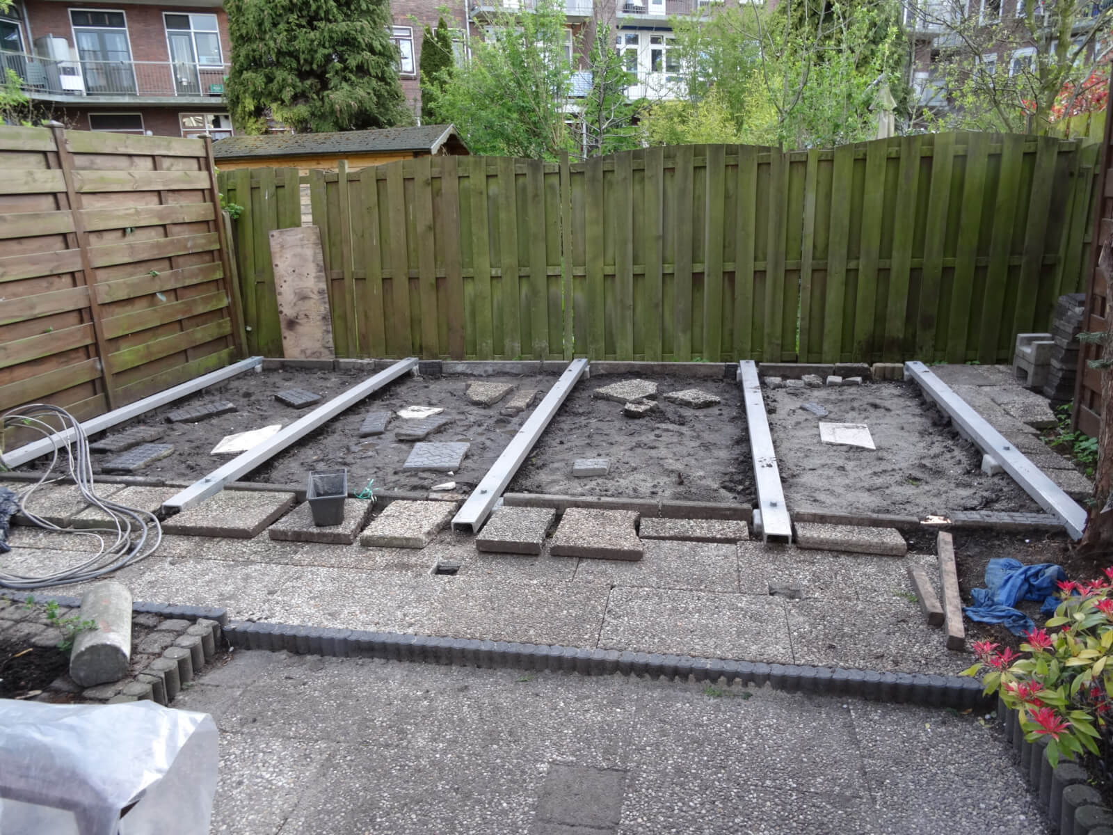 Wooden foundation for a garden shed